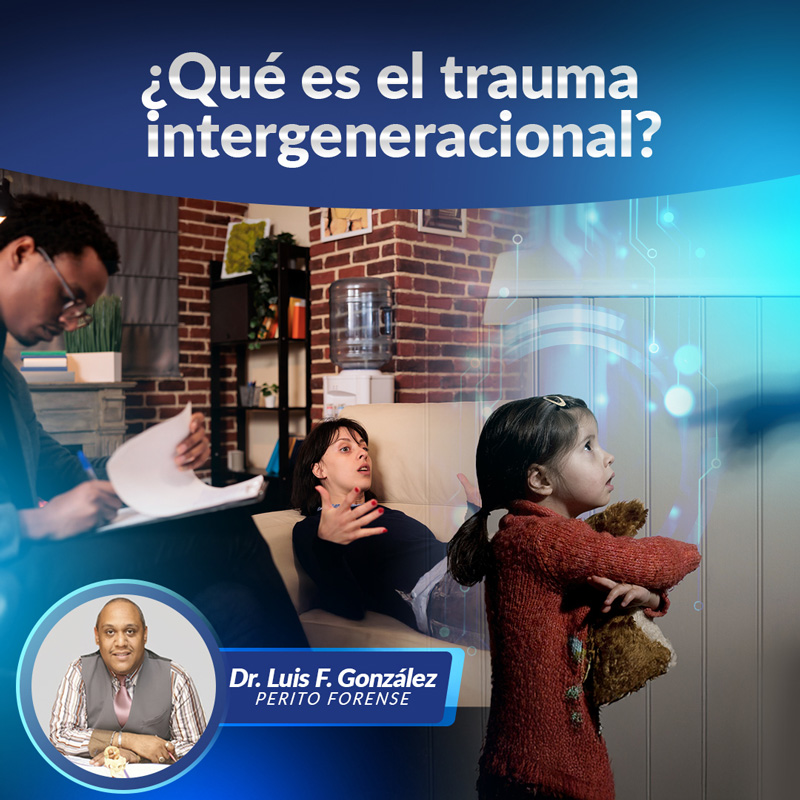 Niña en ambiente familiar hostil, ilustrando el ciclo del trauma intergeneracional analizado por el perito Luis F. González Colón.